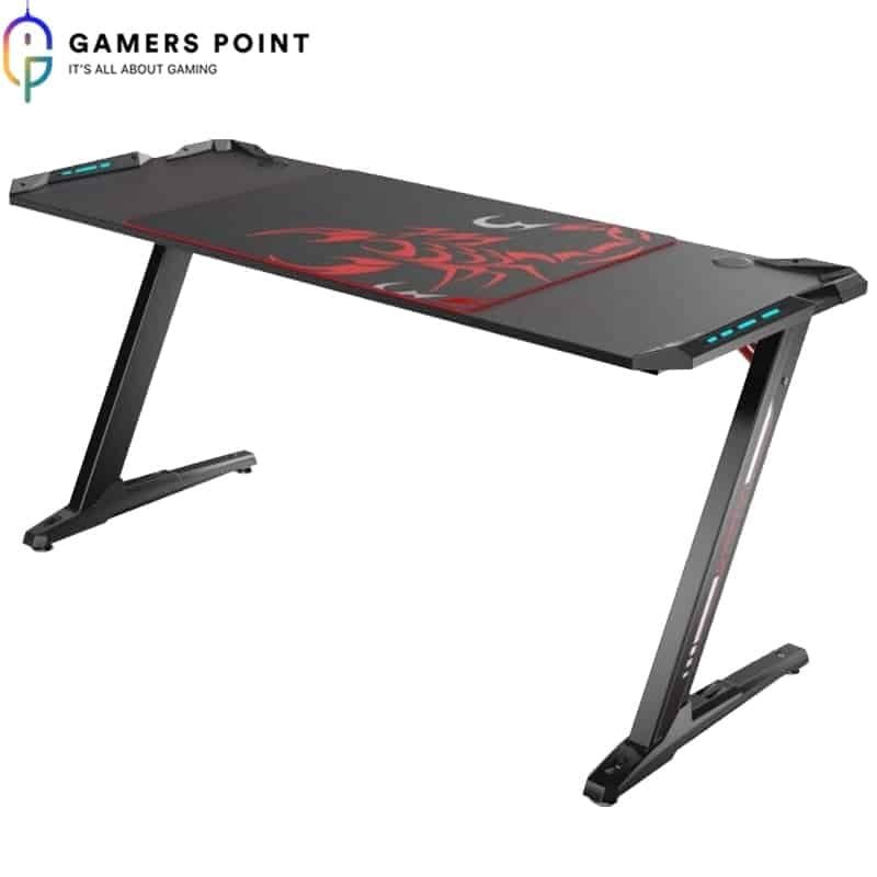 Gaming Compact Desk Eureka Ergonomic Z - RGB Lights - Black