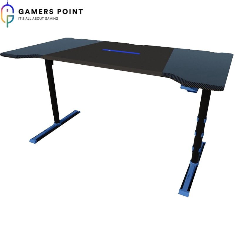 Twisted Gaming Desk Mind Height Carbon Fabric Pattern Blue