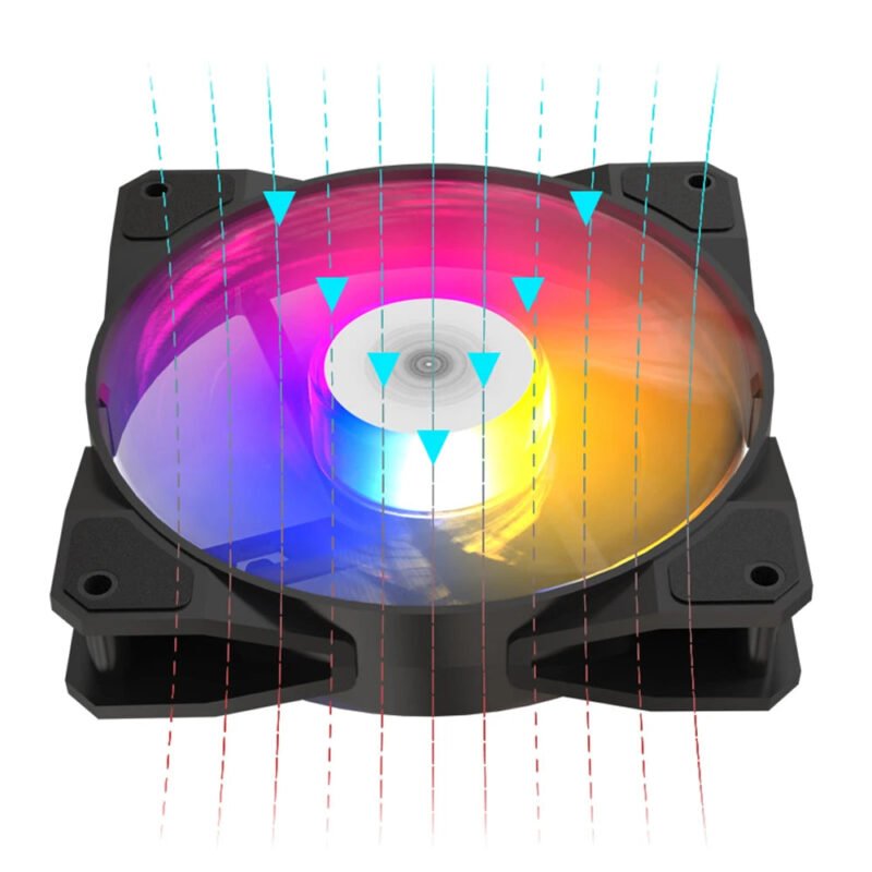 Aigo Pado P16 RGB Silent Fan 120mm Computer Case Water Cooling Large 4Pin CPU Cooler 12cm PC Case Fan Color Lighting ventilador - BAHRAIN