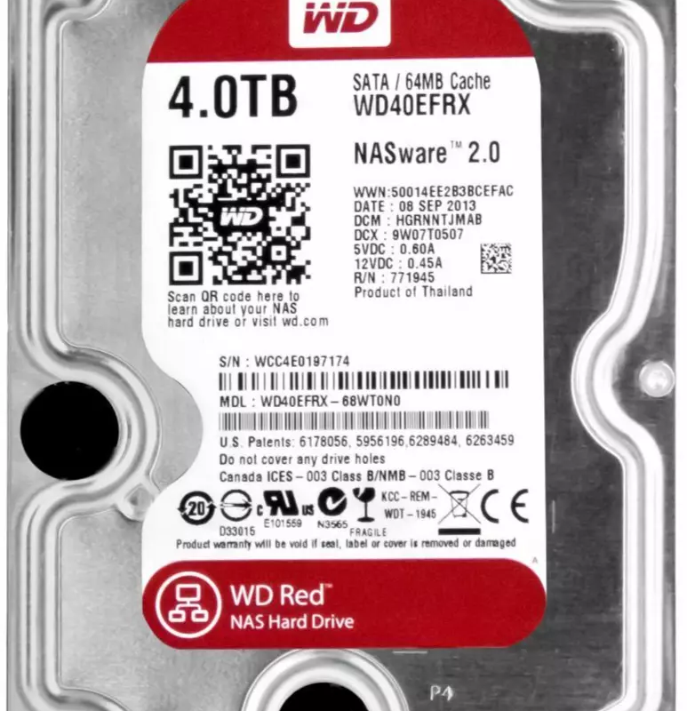 Western Digital Red 4TB WD40EFRX 5400U/Min SATA III 64MB 3.5'' Nasware 2.0 bahrain